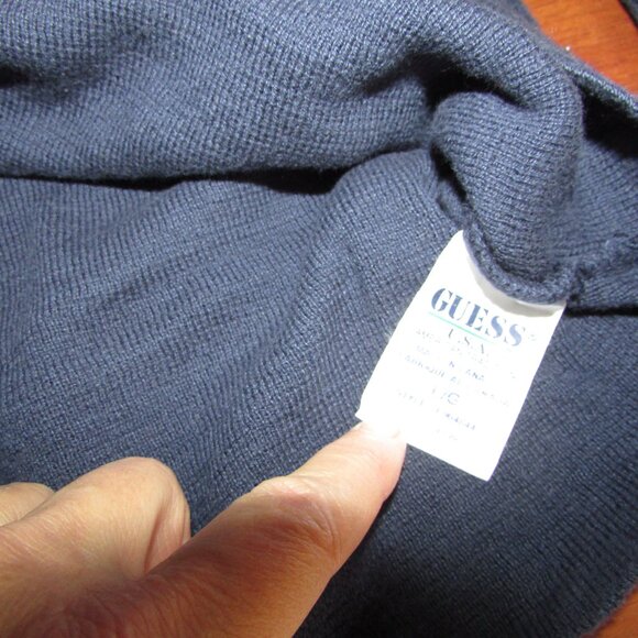 GUESS? Jeans Dark Blue Polo Sweater - Large - Picture 7 of 9